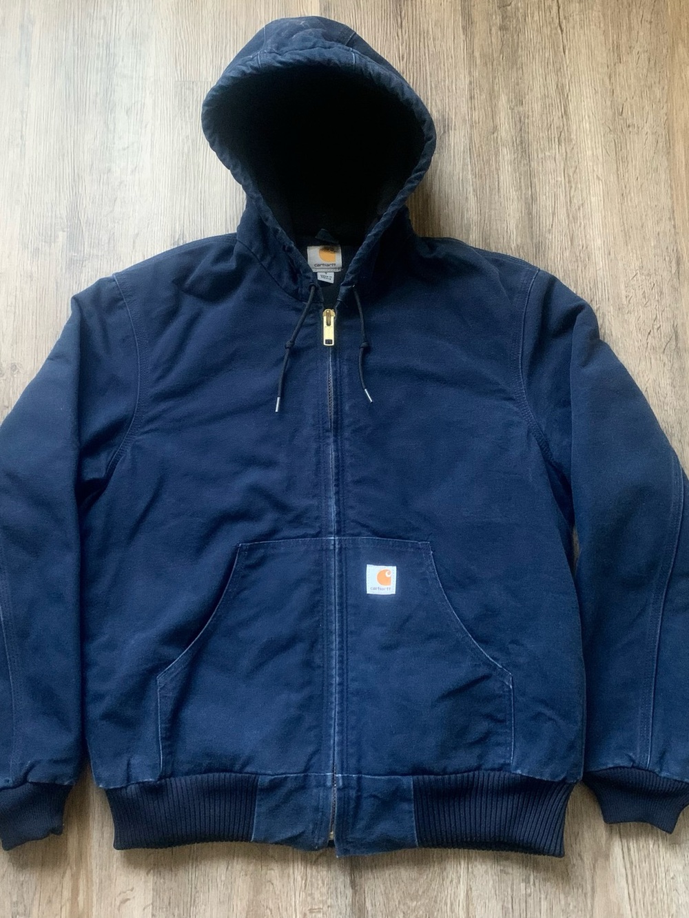 Carhartt J140 Navy Mens Small Quilted Lined Duck Active Jacket USA